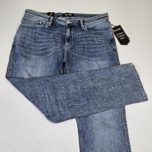 NWT DU/ER L2X Men Performance Denim Jean 36x30 Relaxed Taper Fade Orvis MFLR5117 - Picture 1 of 15